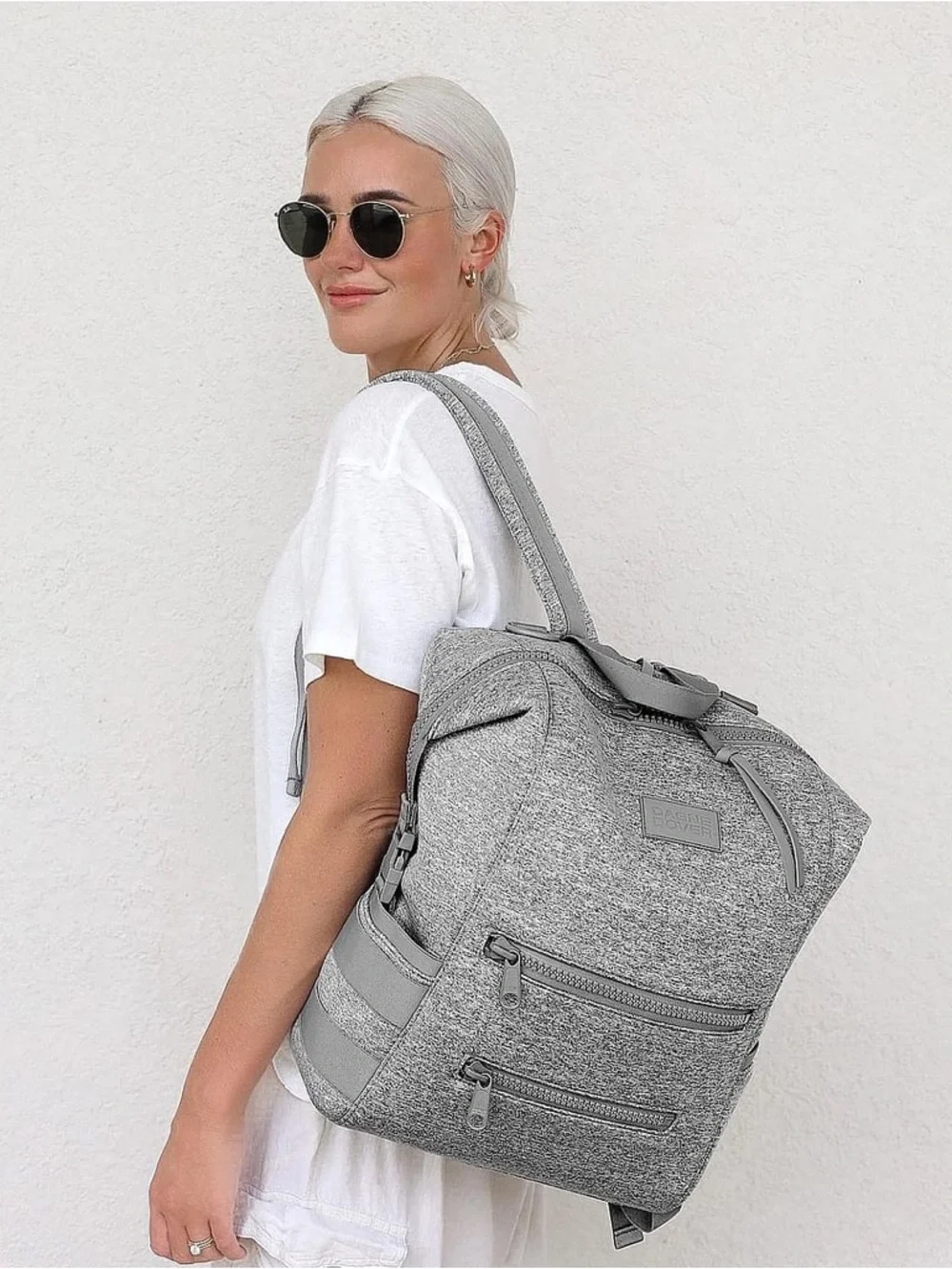 Dagne Dover Indi Heather Grey Large diaper bag backpack